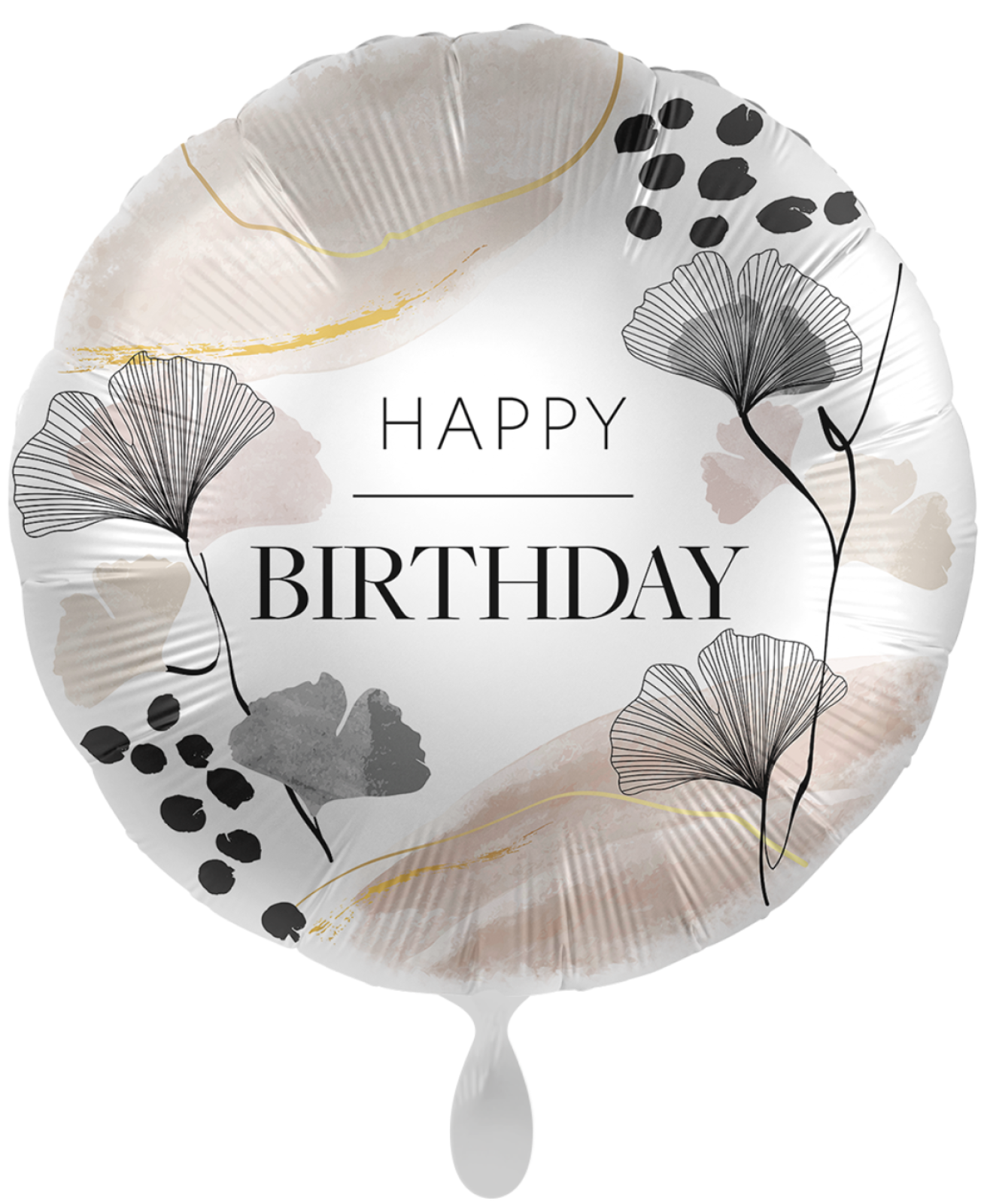Folienballon - Happy Birthday, Ginkgo Blatt - ø 43cm